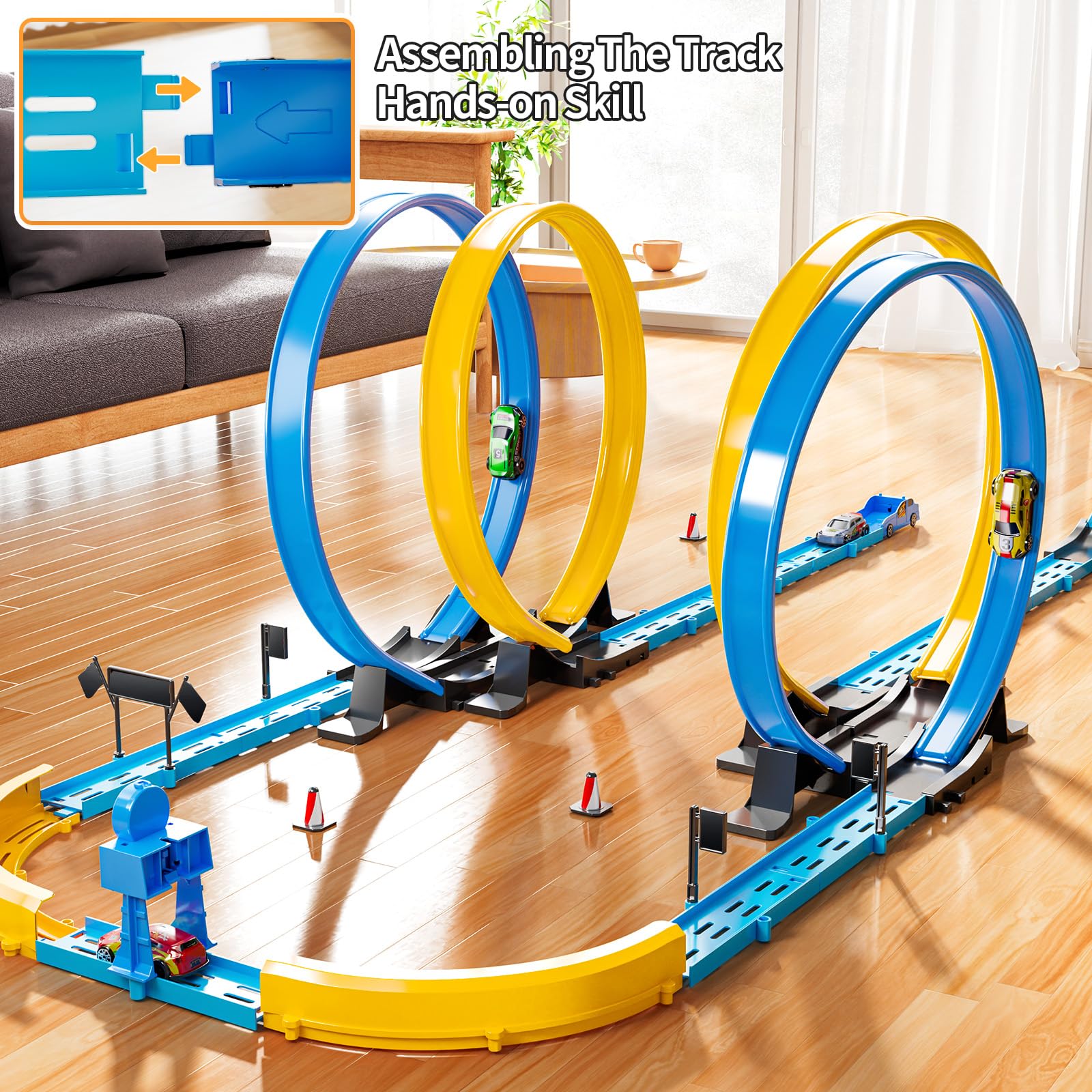 MSKOLER gift-ready race track set for kids' birthdays