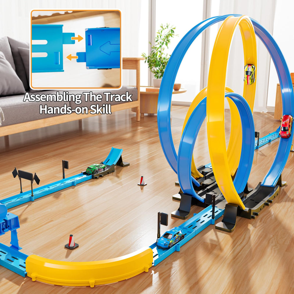 MSKOLER compact design fits small play spaces for indoor-outdoor racing.