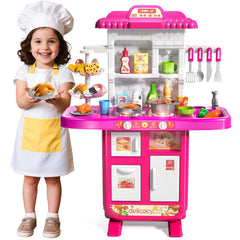 MSKOLER kids kitchen playset in action showcases dynamic, engaging pretend play
