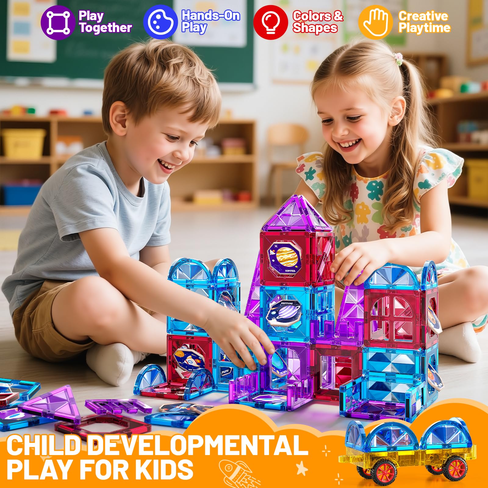 MSKOLER magnetism blocks tiles make a thoughtful educational gift.
