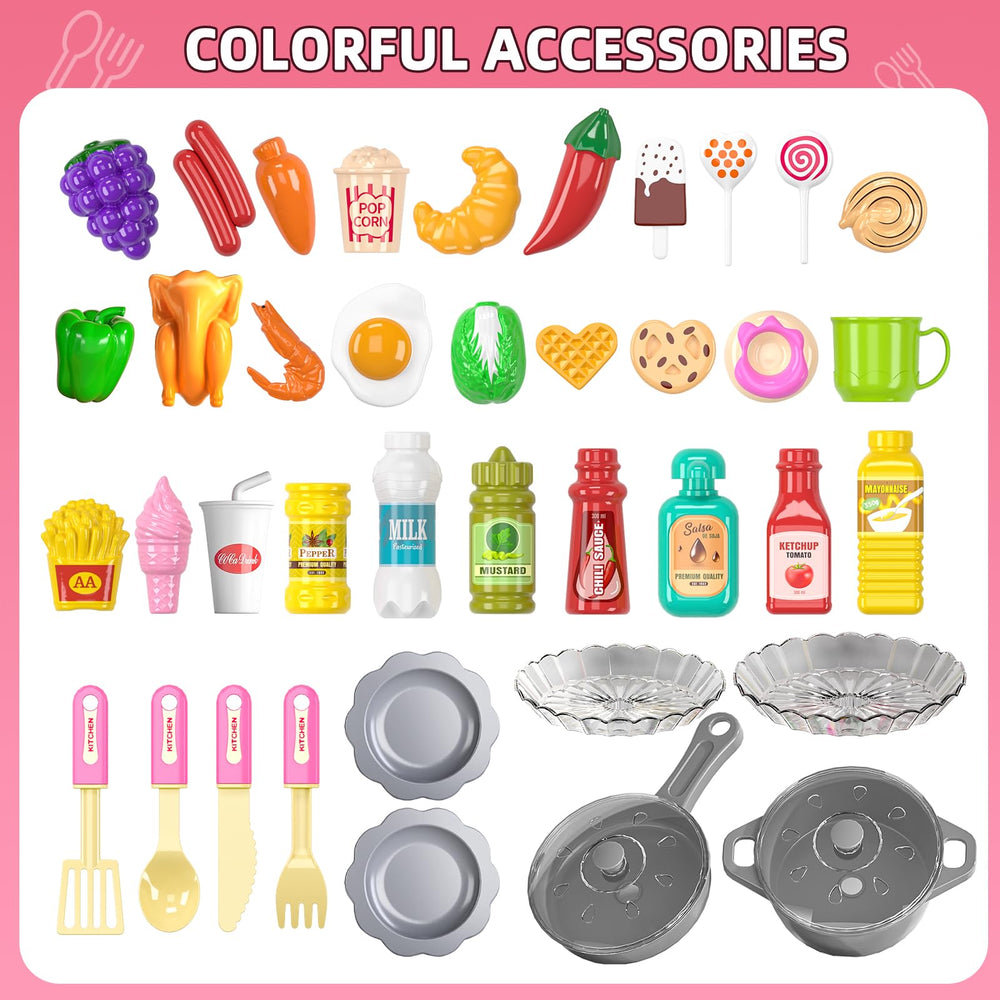 MSKOLER pink kitchen for girls inspires imaginative play and self-expression.