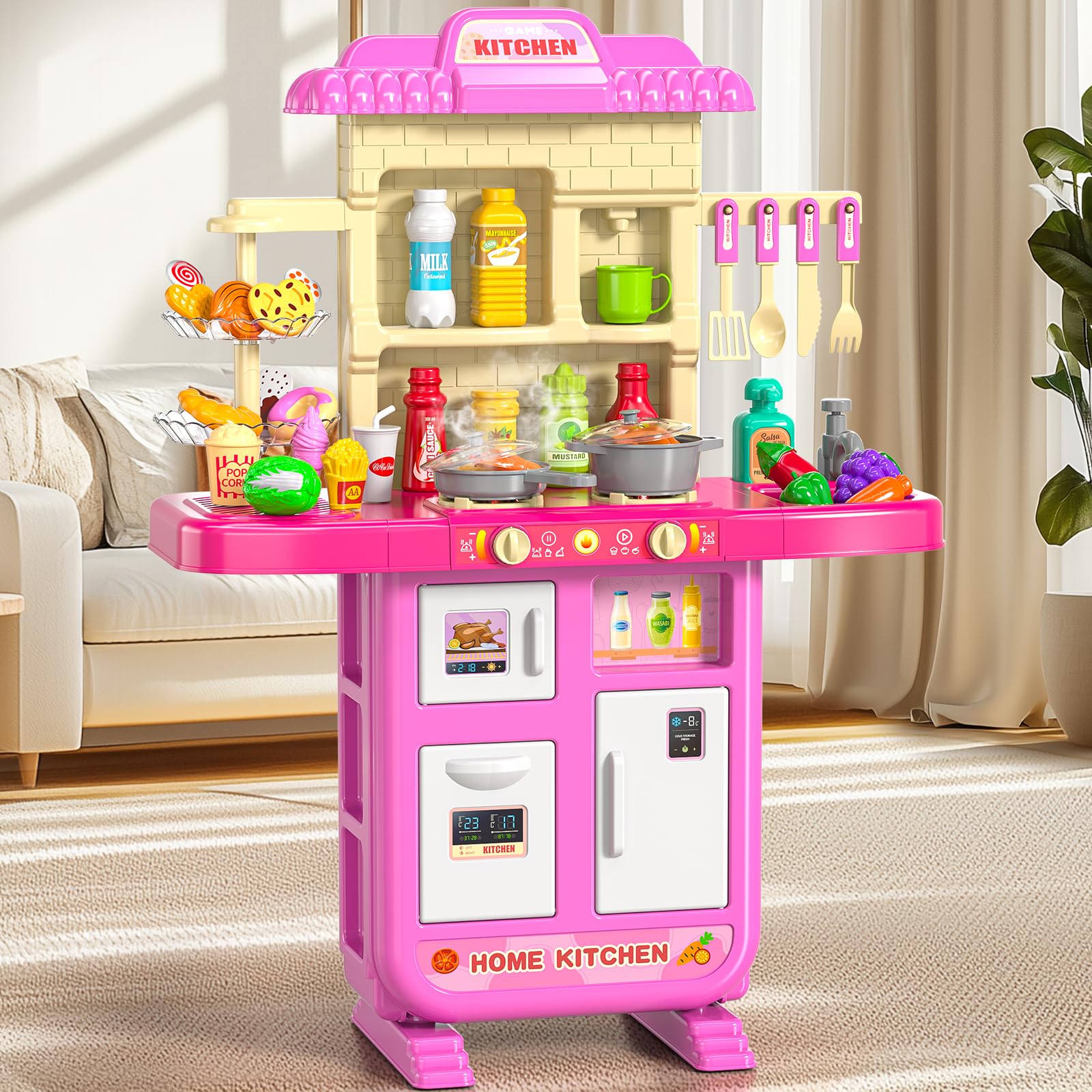 MSKOLER play kitchen set invites imaginative pretend play and social interaction.
