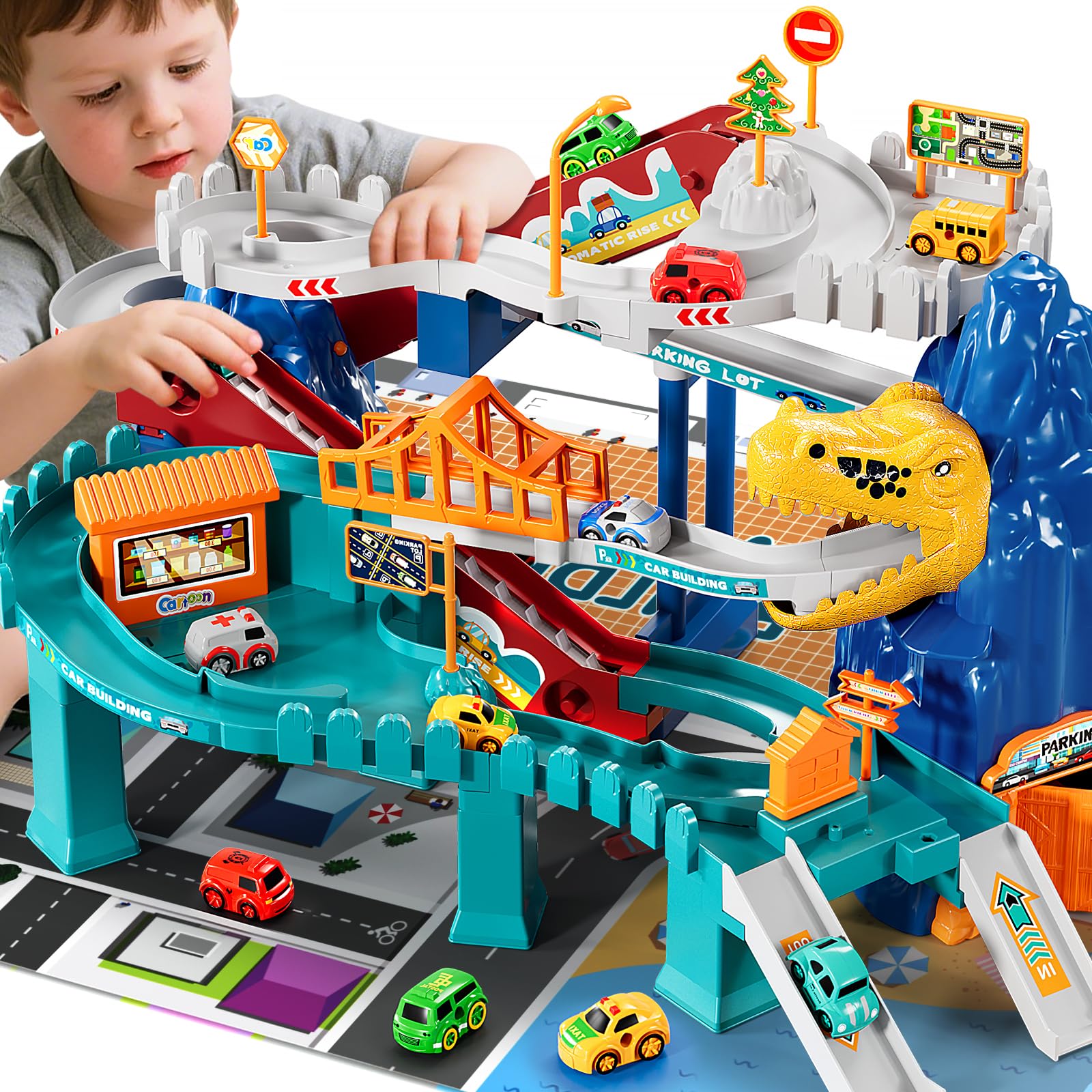 MSKOLER race track adventure for 2-4 year olds fuels active play.
