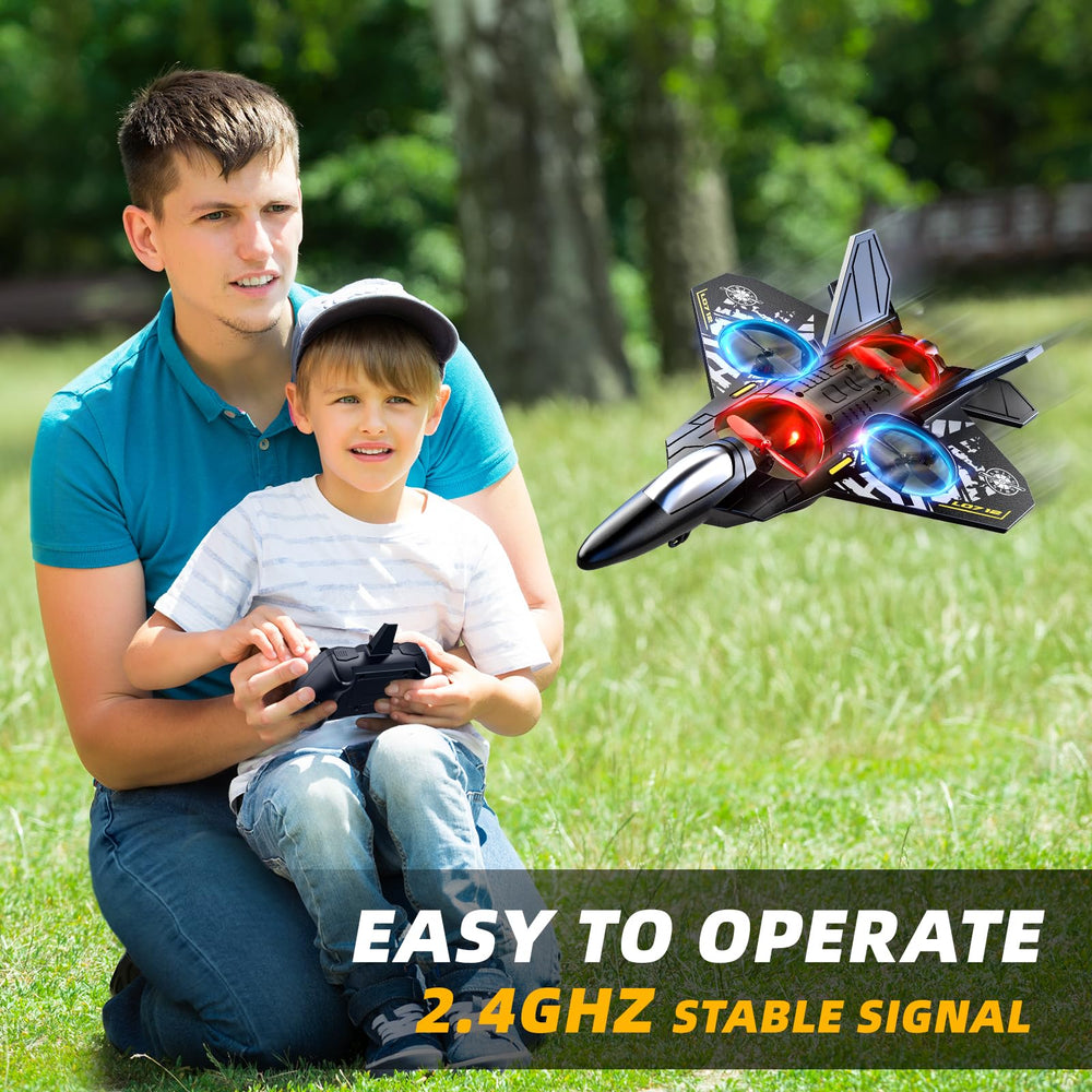 MSKOLER RC airplane offers up to 80-meter range for flexible flights.