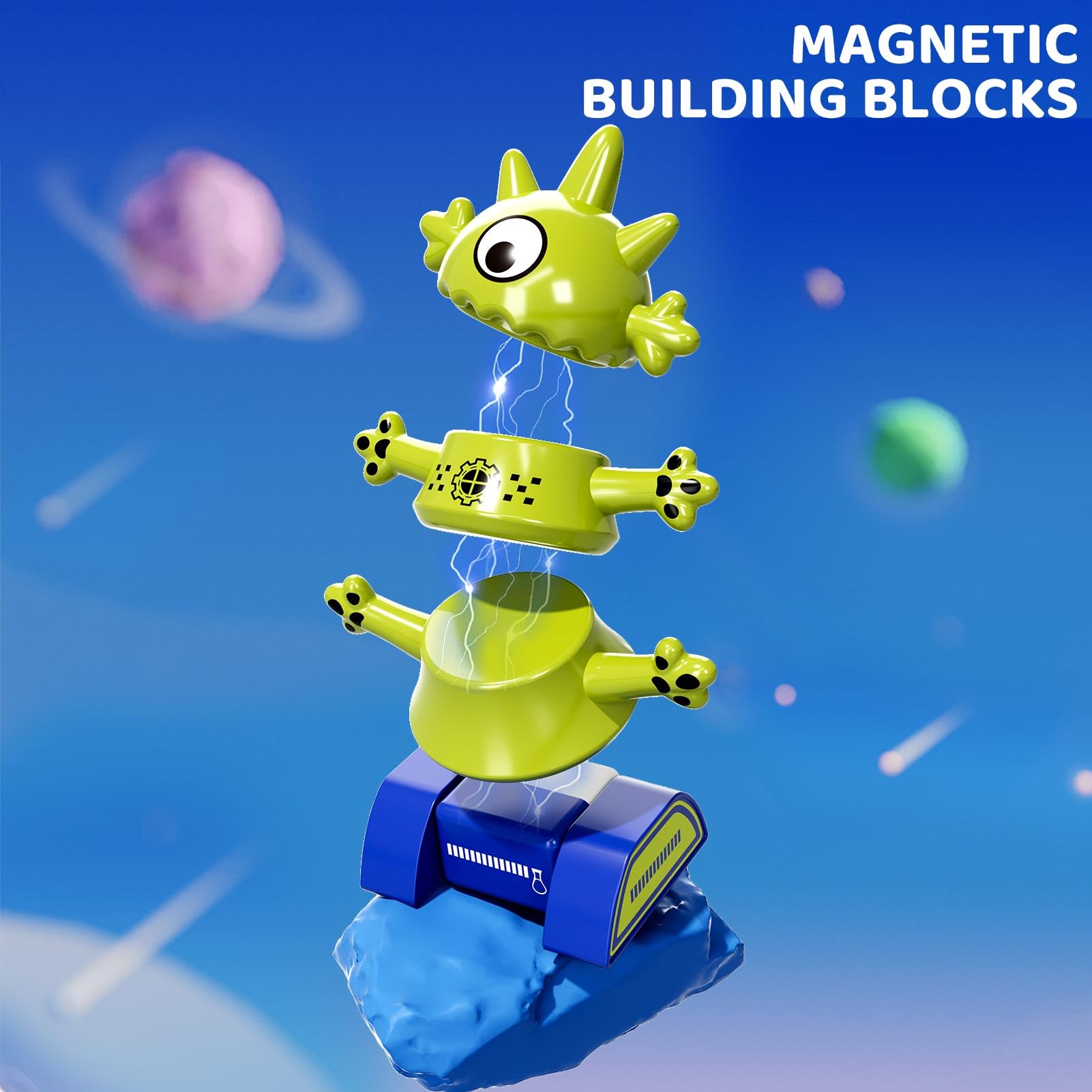 MSKOLER robot-toy-storage-box keeps pieces organized for easy cleanup.