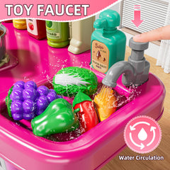 MSKOLER storage locker keeps kitchen pieces organized for tidy play.