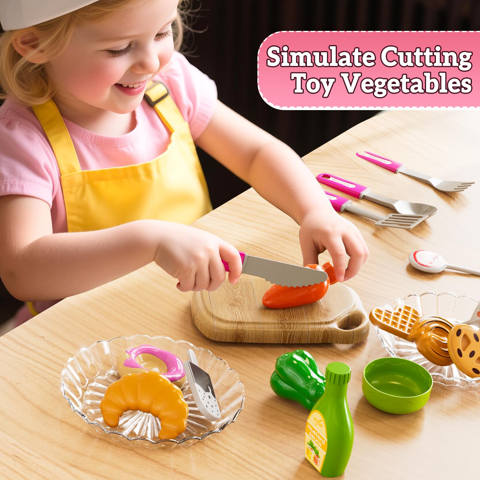 MSKOLER toy food set invites sorting, matching colors, and pretend meals