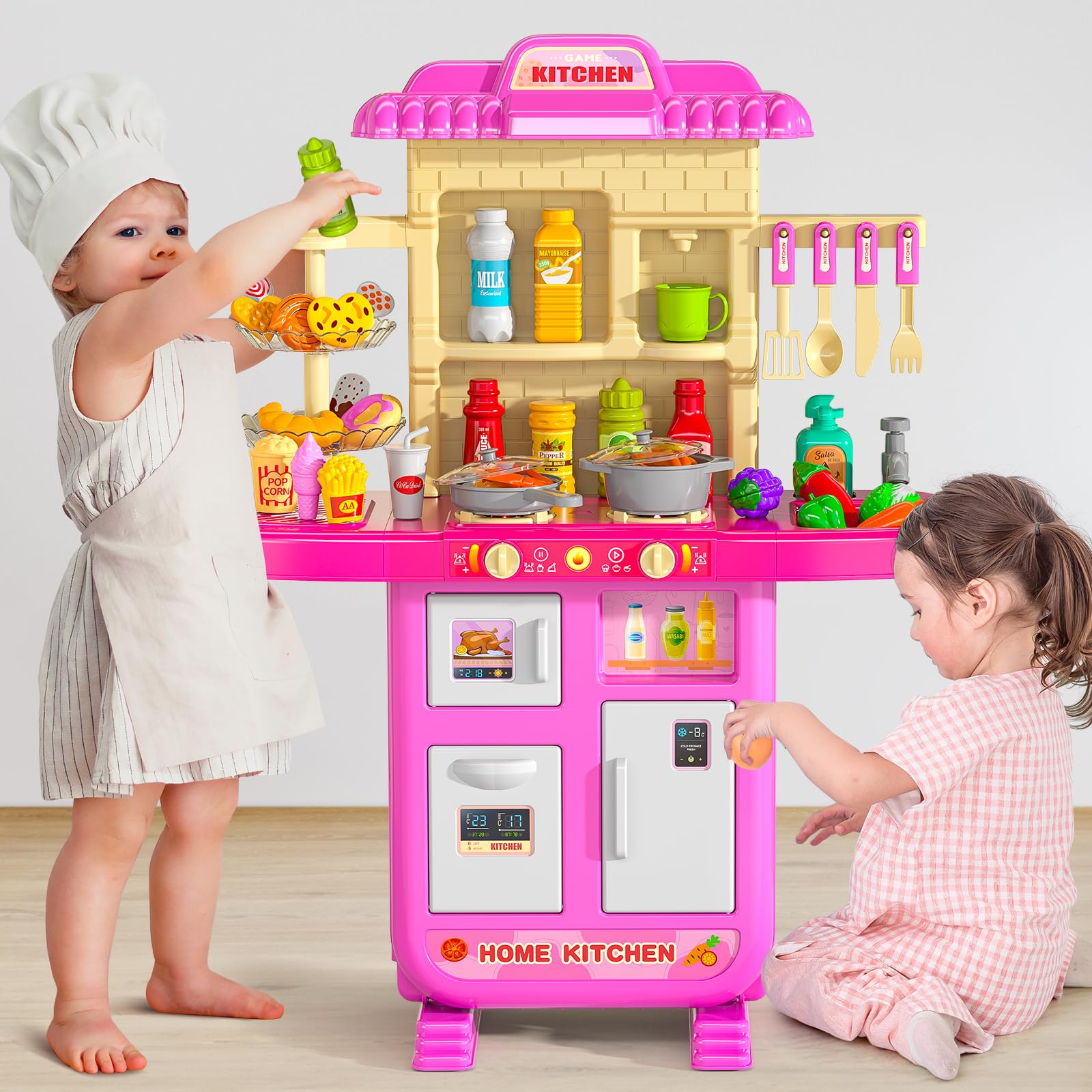 MSKOLER toy food set helps kids learn colors and sorting through pretend meals.