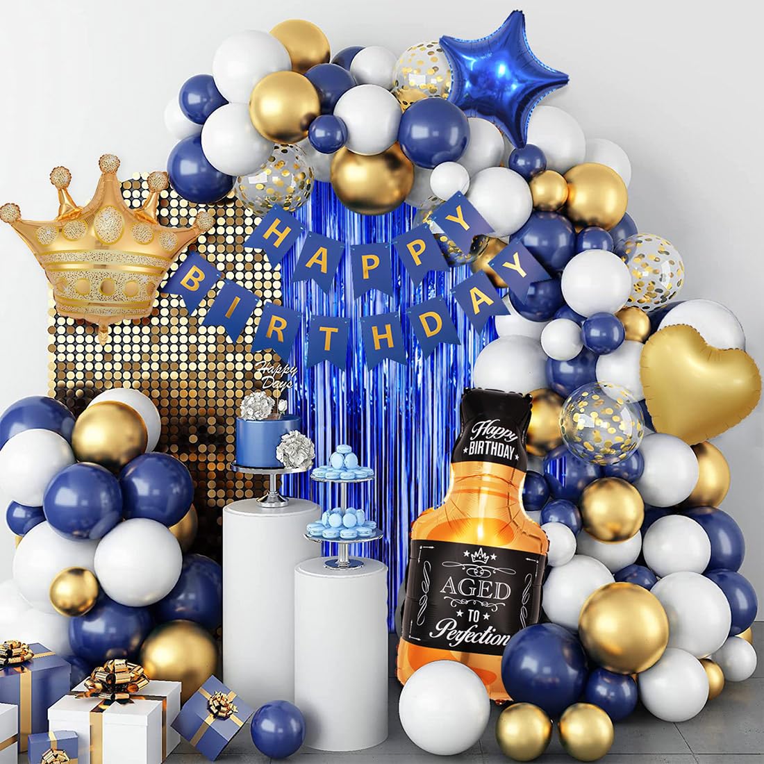 MSMANCY whiskey bottle balloon adds a playful centerpiece option.