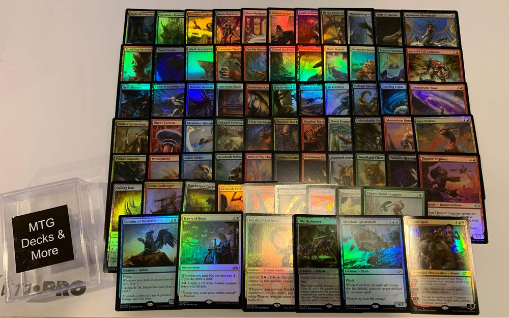MTG Decks & More foil collection: 70 cards in protective hard box