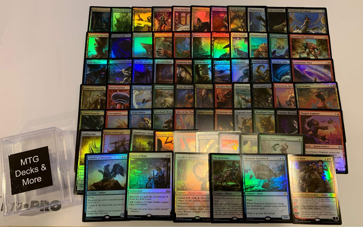 MTG Decks & More foil collection: 70 cards in protective hard box
