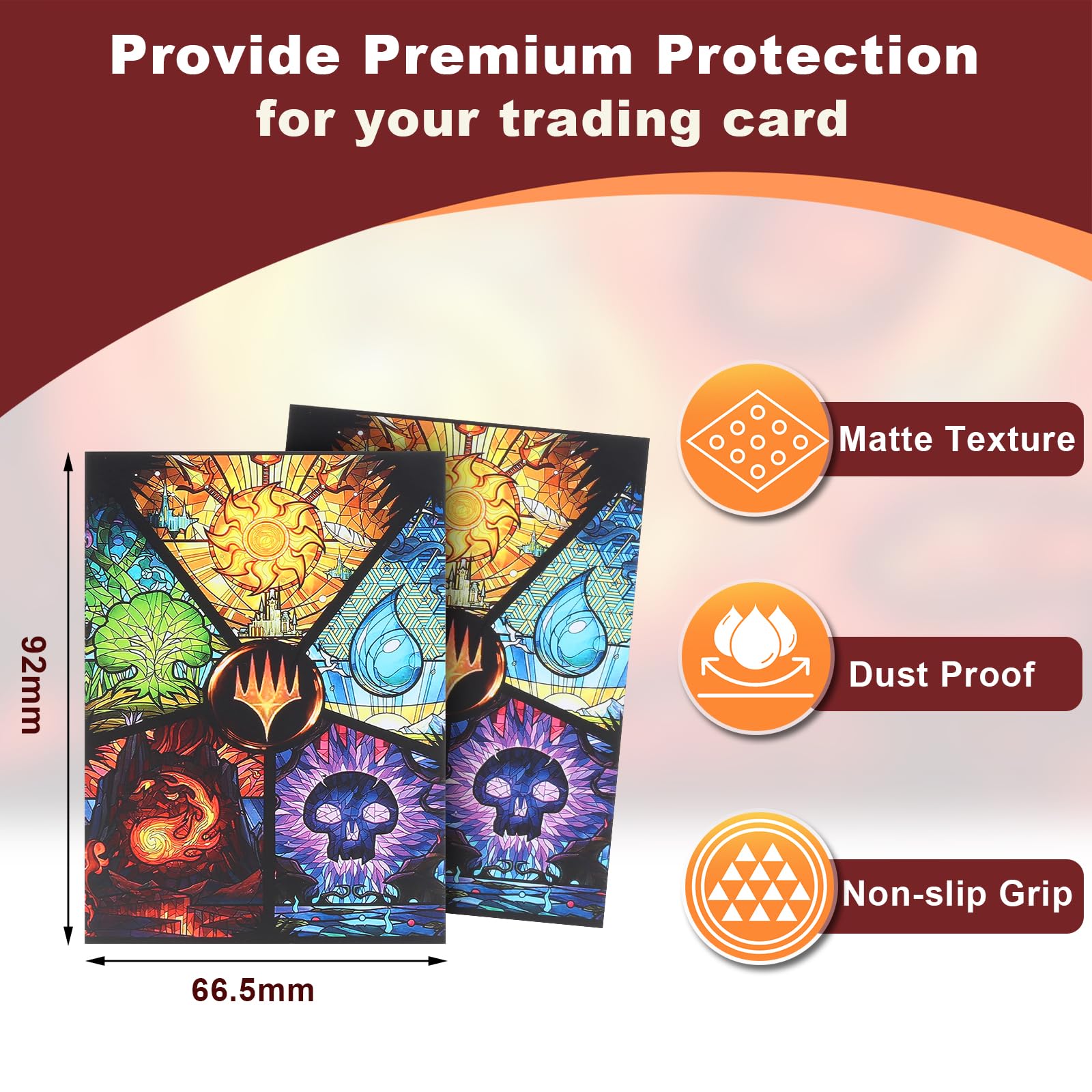 MTGPRO standard size sleeves 66.5×92 mm fit most cards