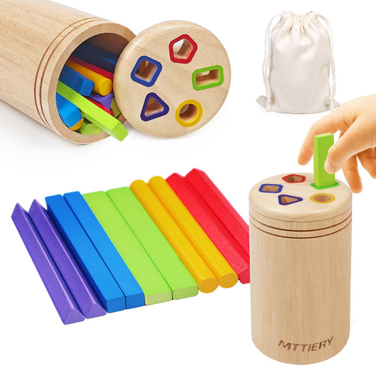 MTTIERY color sorting wooden sticks support fine motor skill practice and hand-eye coordination.