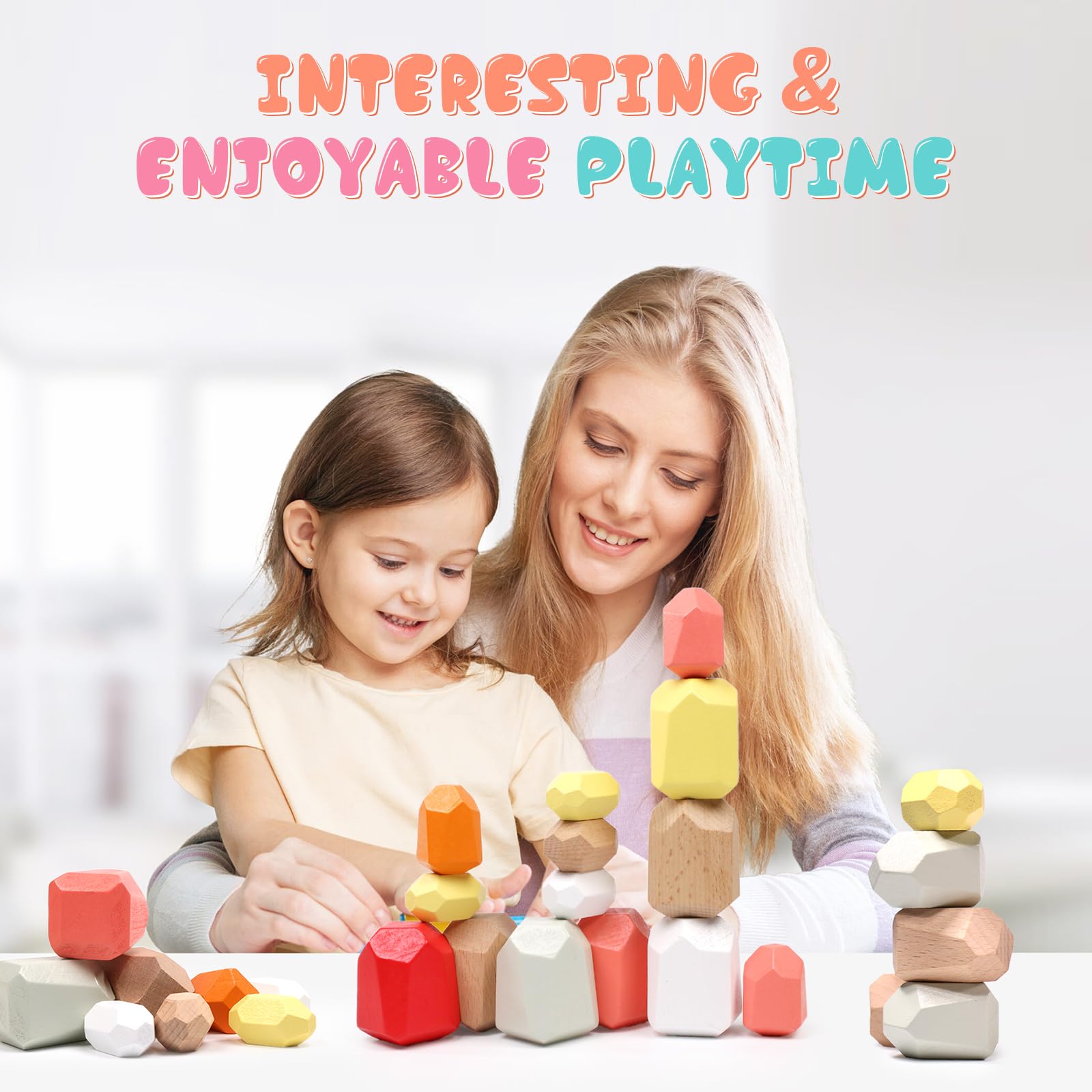 MTTIERY stackable stones help kids develop patience and spatial awareness.