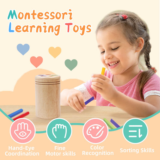 MTTIERY rainbow rods in small hands promote early learning and grip.