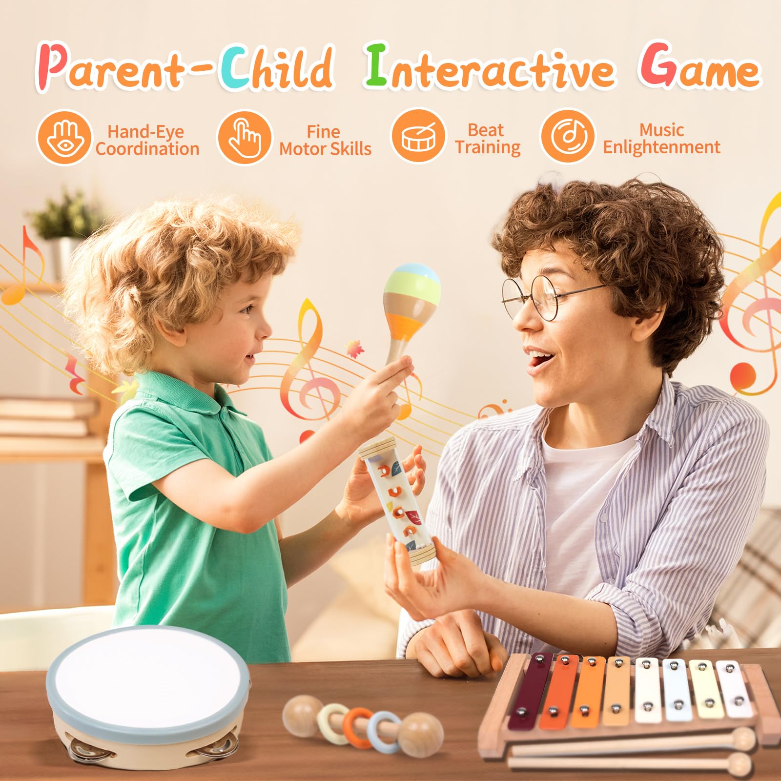 MTTIERY maracas provide shaking sounds that boost coordinating hand movements.
