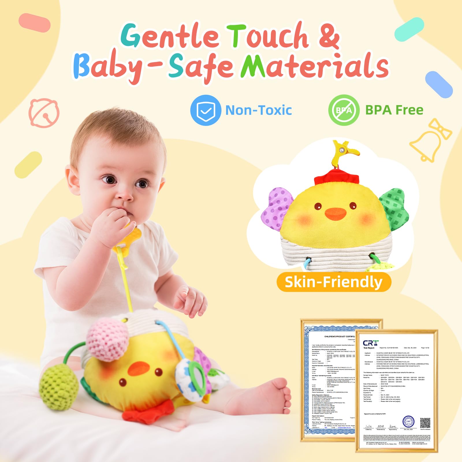 MTTIERY travel-friendly clip keeps toy within reach during outings.