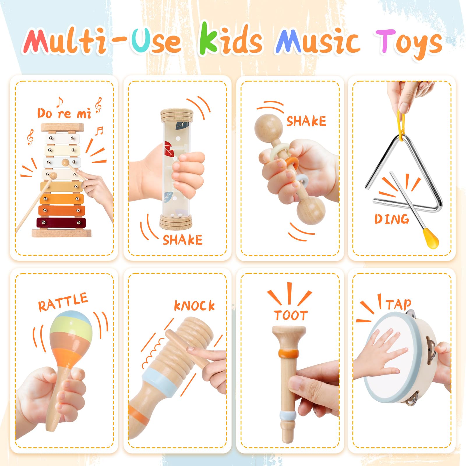 MTTIERY wooden sounder offers tactile play and crisp tones for sensory development.