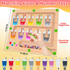 MTYOKILN Magnetic Color and Number Maze beads close-up shows bright colors and counting.