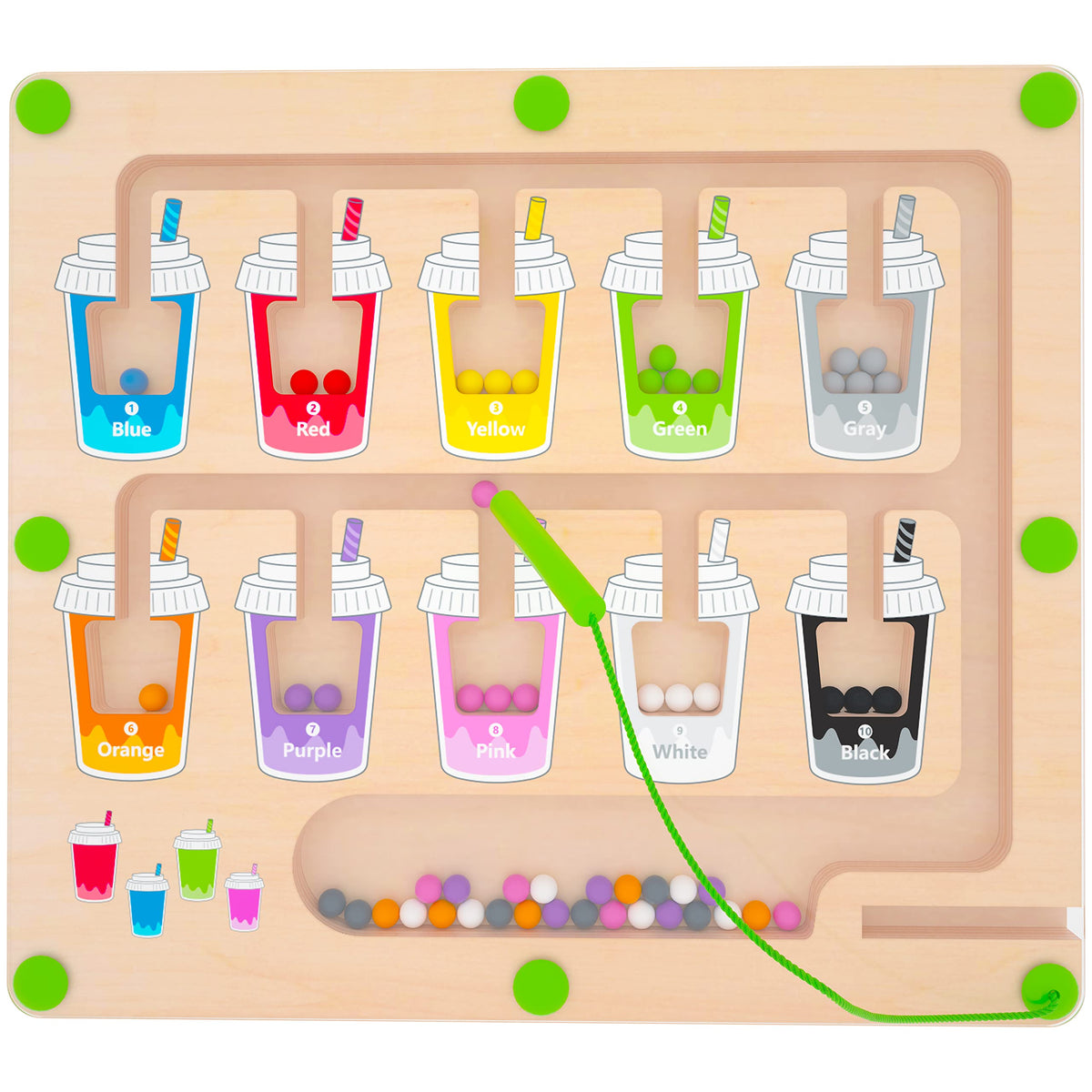 MTYOKILN Magnetic Color and Number Maze board helps kids explore colors and numbers.