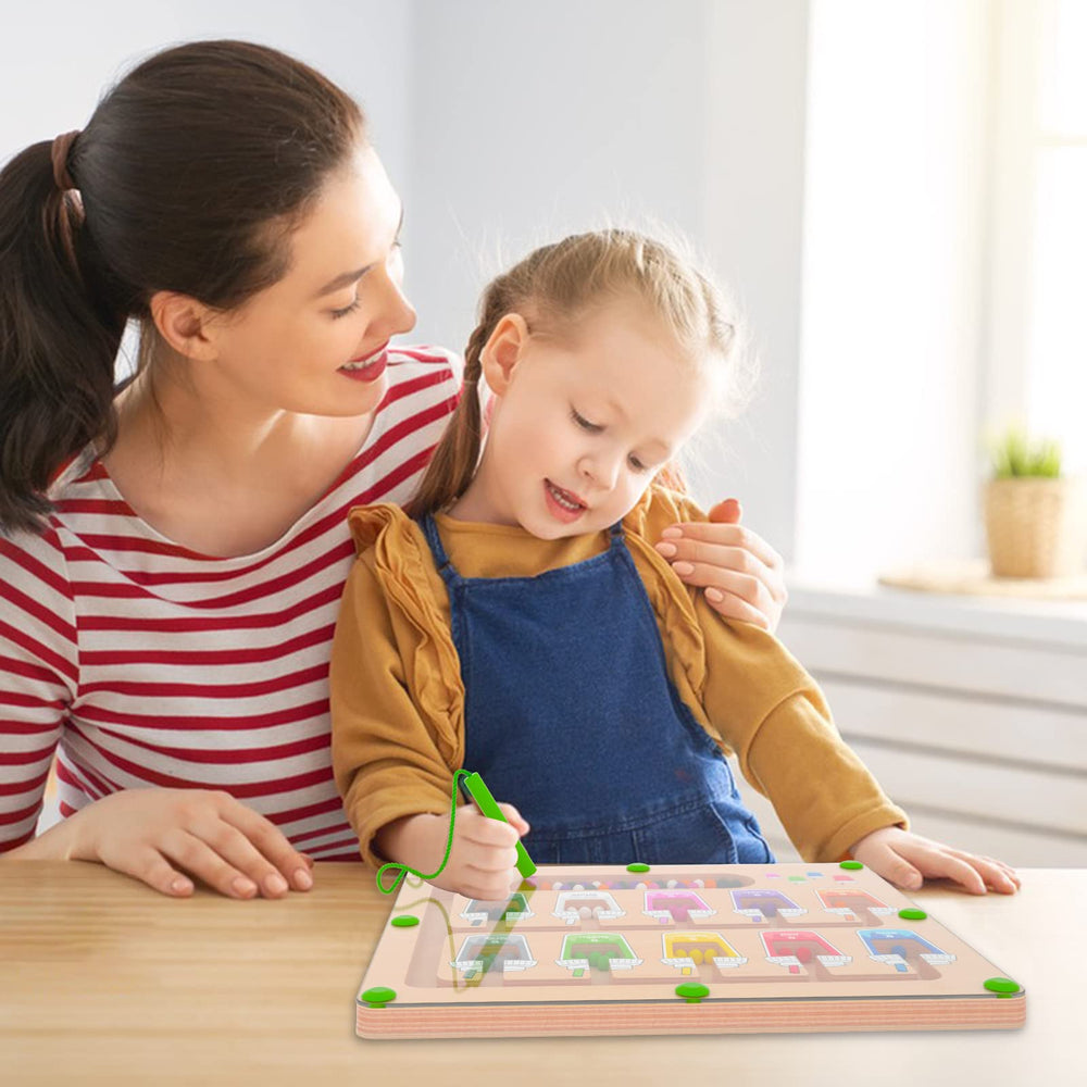 MTYOKILN Magnetic Color and Number Maze in action fosters color learning.