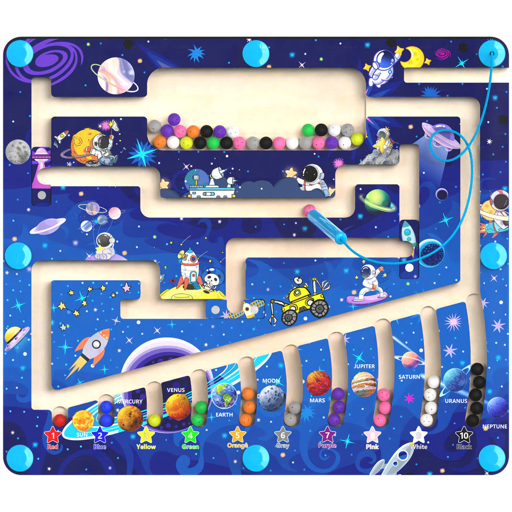 MTYOKILN magnetic color and number maze beads for color learning and counting practice.