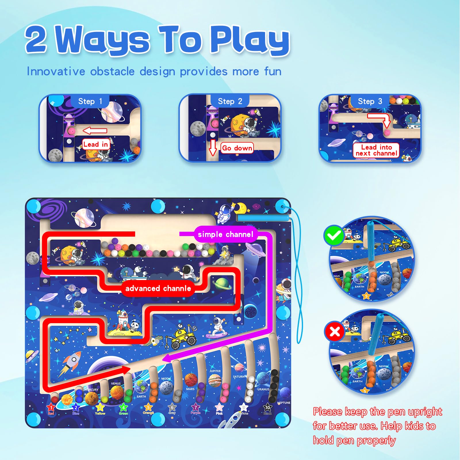 MTYOKILN wooden Montessori maze board ready for hands-on problem solving and dexterity.