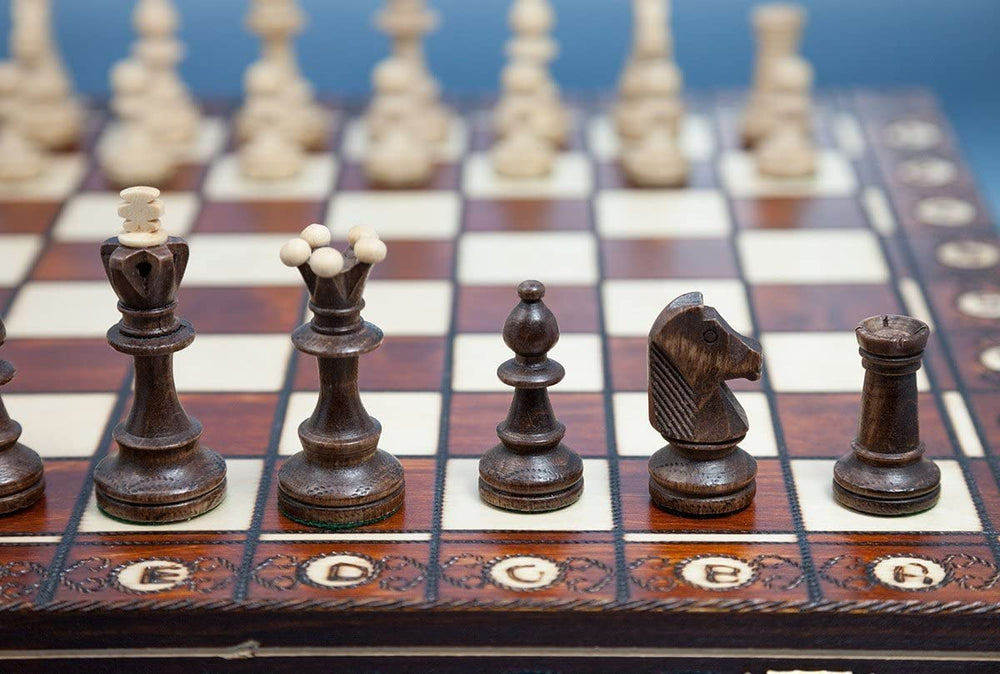 Inside Muba chess set, compartments store pieces neatly for quick setup