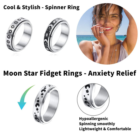 MUCAL fidget ring bead anti anxiety emphasizes classic look