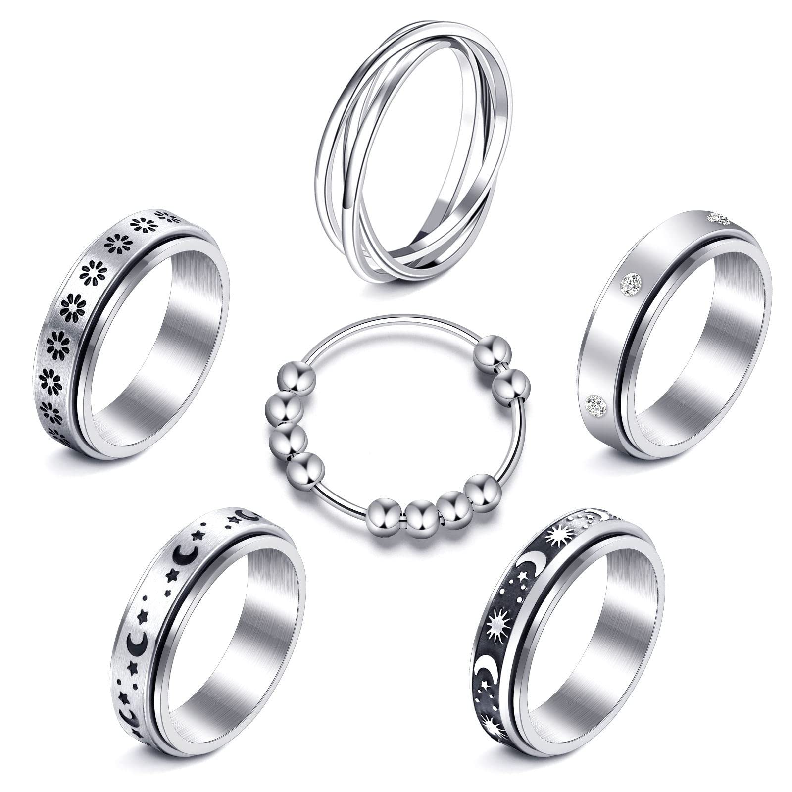 MUCAL fidget rings set worn for daily style and focused attention.
