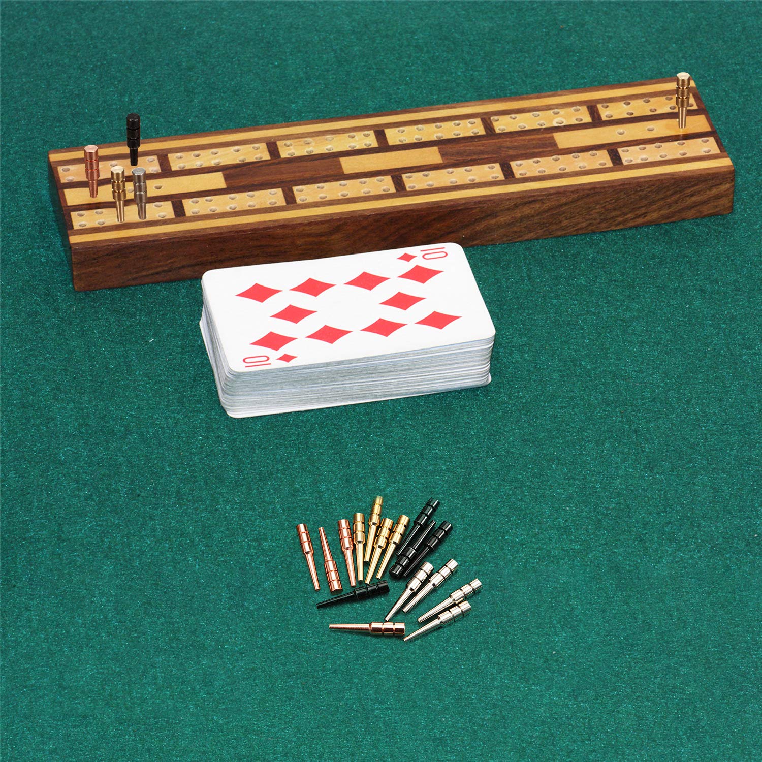 Mudder 32-piece set showing eight pegs per color for versatile gameplay.