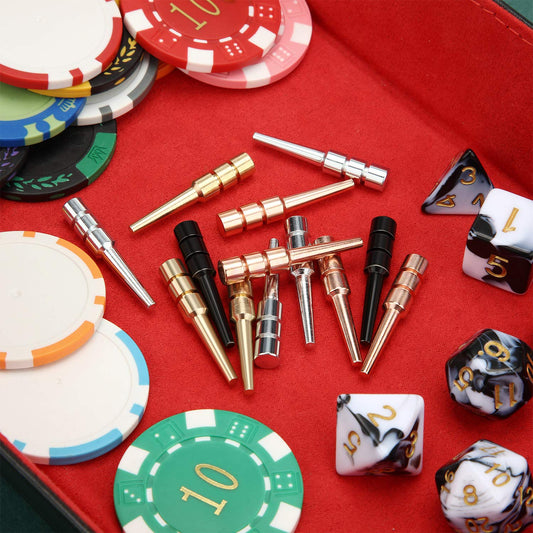 Mudder cribbage pegs in four colors for color-coded scoring and quick setup.