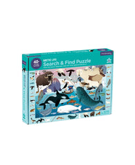 Mudpuppy Arctic Life Puzzle: polar bears in a vibrant Arctic scene, encouraging observation skills.