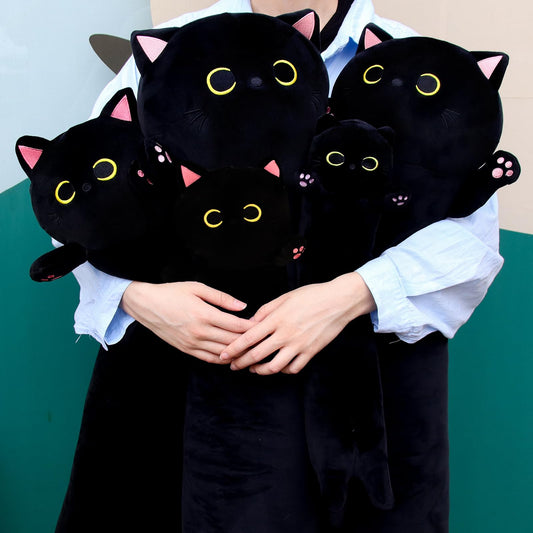 MUFEIRUO black cat plush eyes and beard close-up with kawaii charm
