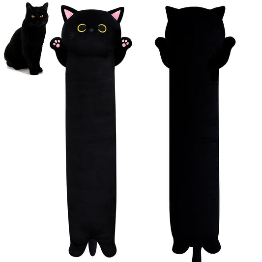 MUFEIRUO long cat plush 31in eye-detail, cozy photo prop and room accent.
