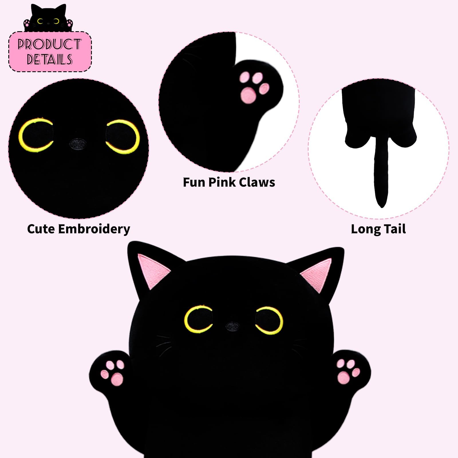 MUFEIRUO long cat plush 31in multi-use decor and cuddle buddy.