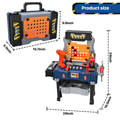MUGEYMYD Kids Tool Bench Portable Design for easy at-home or travel setup