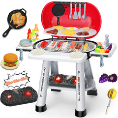 MUGEYMYD Play Kitchen Grill Set shows the grill area for imaginative backyard cookouts.