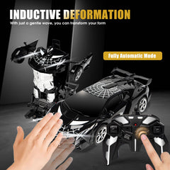 MUISHUYU 2-in-1 transforming RC car becomes a robot for action play.