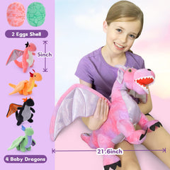 Muiteiur four baby dragons plush set for stacking and pretend play.