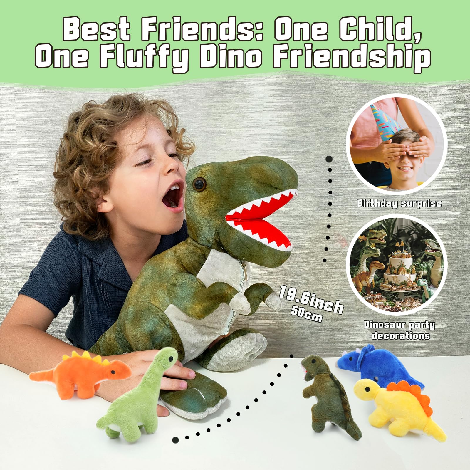 Muiteiur baby dino Carcharodontosaurus plush with realistic texture for pretend science