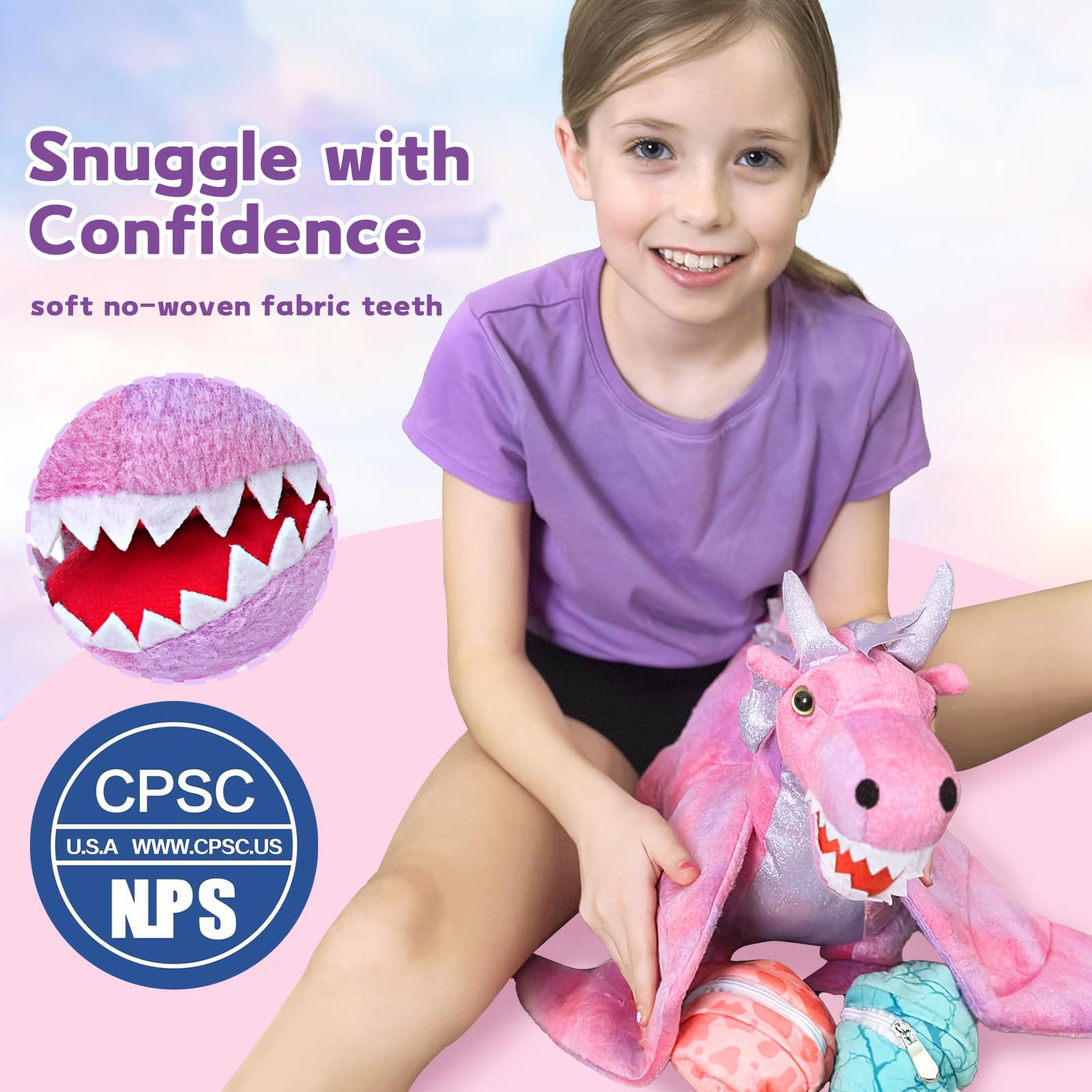 Muiteiur dragon eggs plush two-piece for surprise discovery during play.