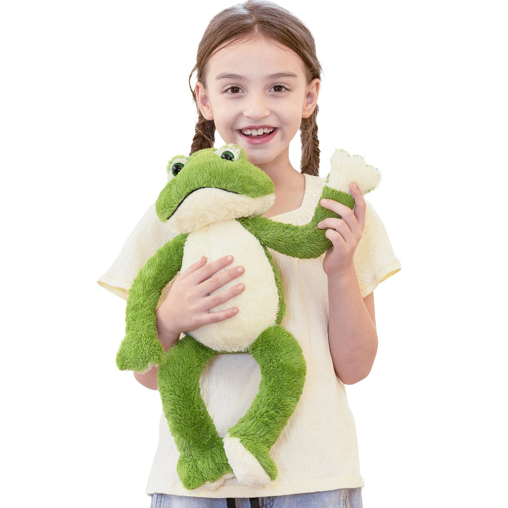 Muiteiur frog plush dancing pose for imaginative play