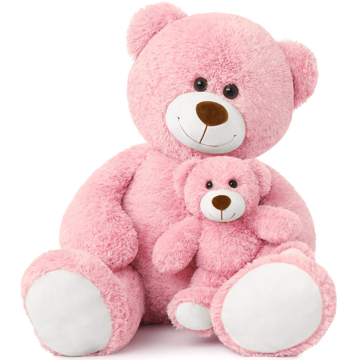 Muiteiur giant teddy mommy and baby bear 40inch pink, a warm, huggable centerpiece.