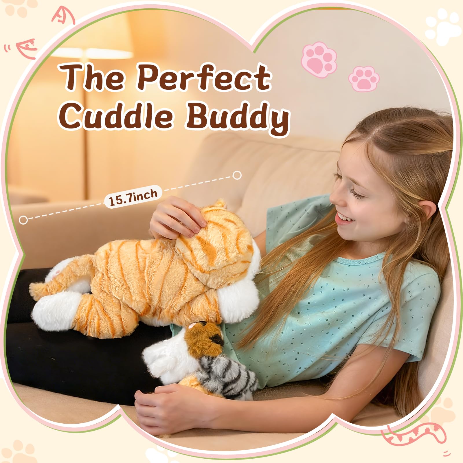 Muiteiur three kittens plush, ideal for cuddles.