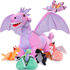 Muiteiur mom dragon plush 21.6-inch offers cozy bedtime cuddles and imaginative play.