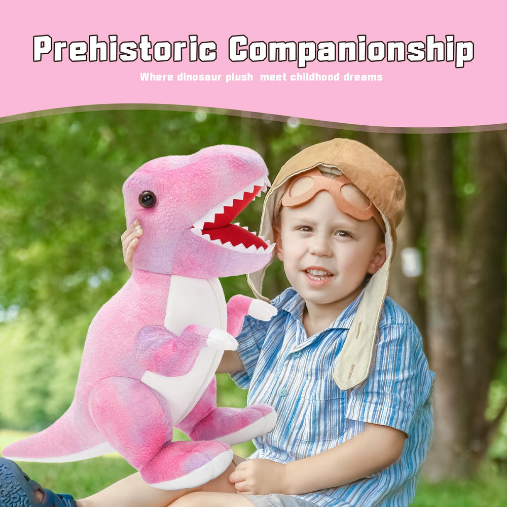 Muiteiur pink dinosaur gift set, perfect for birthdays and celebrations.