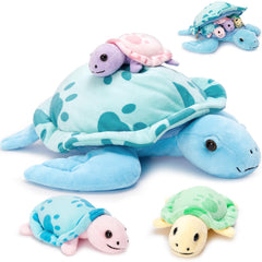 Muiteiur sea turtle mama with blue shell for cozy snuggles and imaginative play