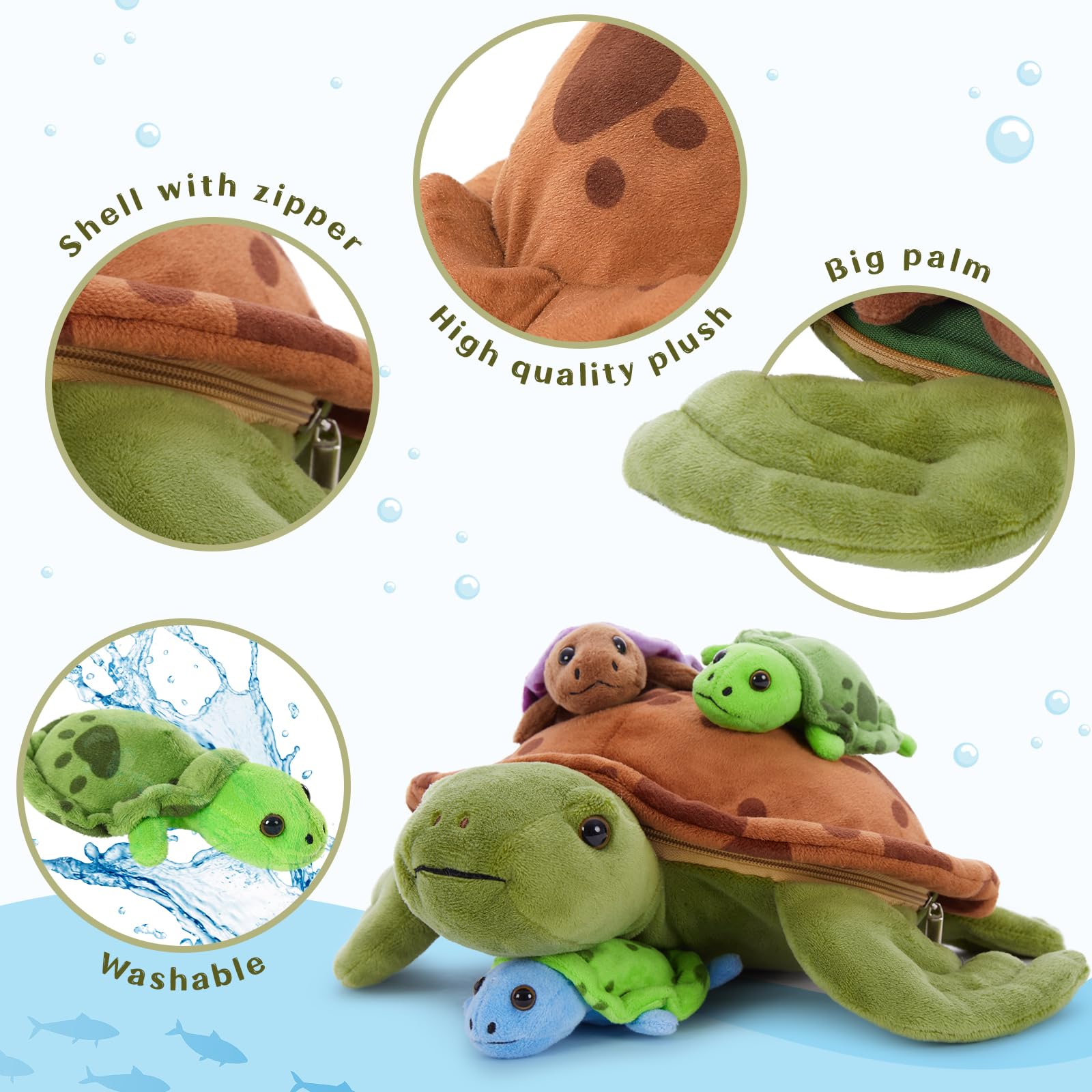 Muiteiur sea turtle plush baby 1 supports sensory play with bright colors