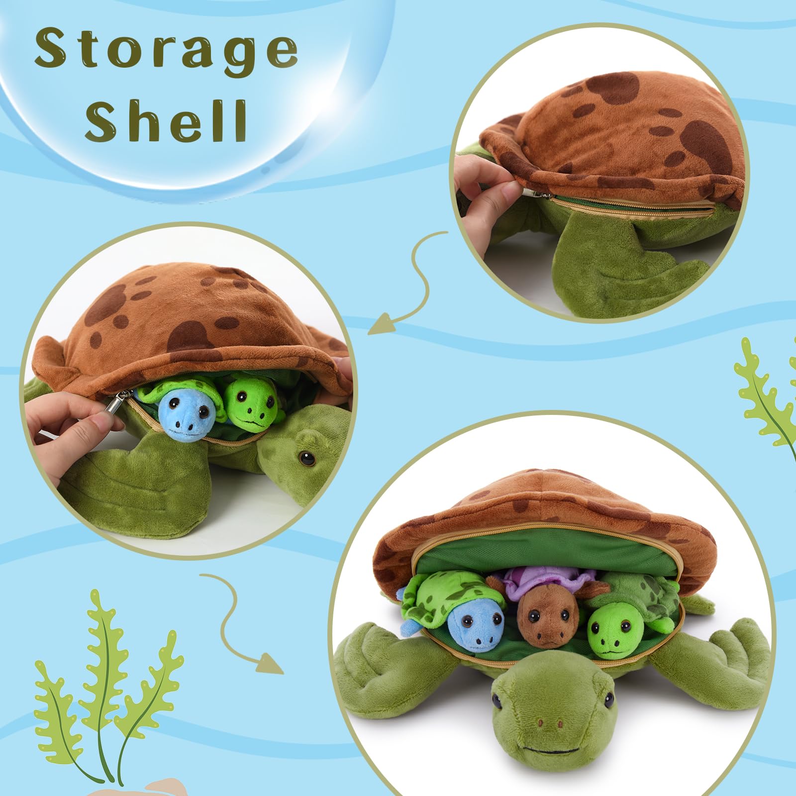 Muiteiur sea turtle plush baby 3 offers cozy hugs for naps and bedtime